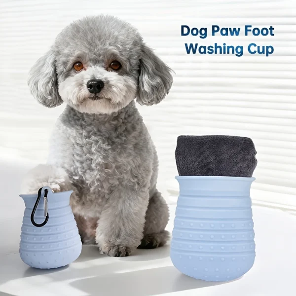 360° Deep Clean Pet Paw Cleaner Cup With Towel Set