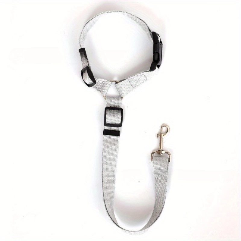 1Pc Purple Nylon 2-in-1 Adjustable Pet Car Seat Belt - Image 3