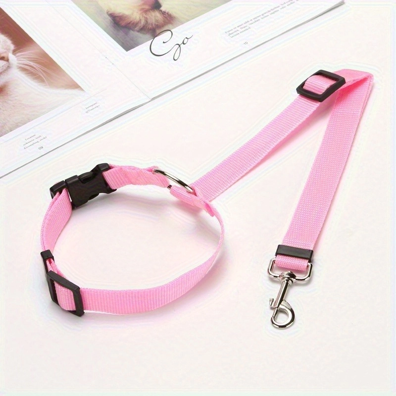 1Pc Purple Nylon 2-in-1 Adjustable Pet Car Seat Belt - Image 11