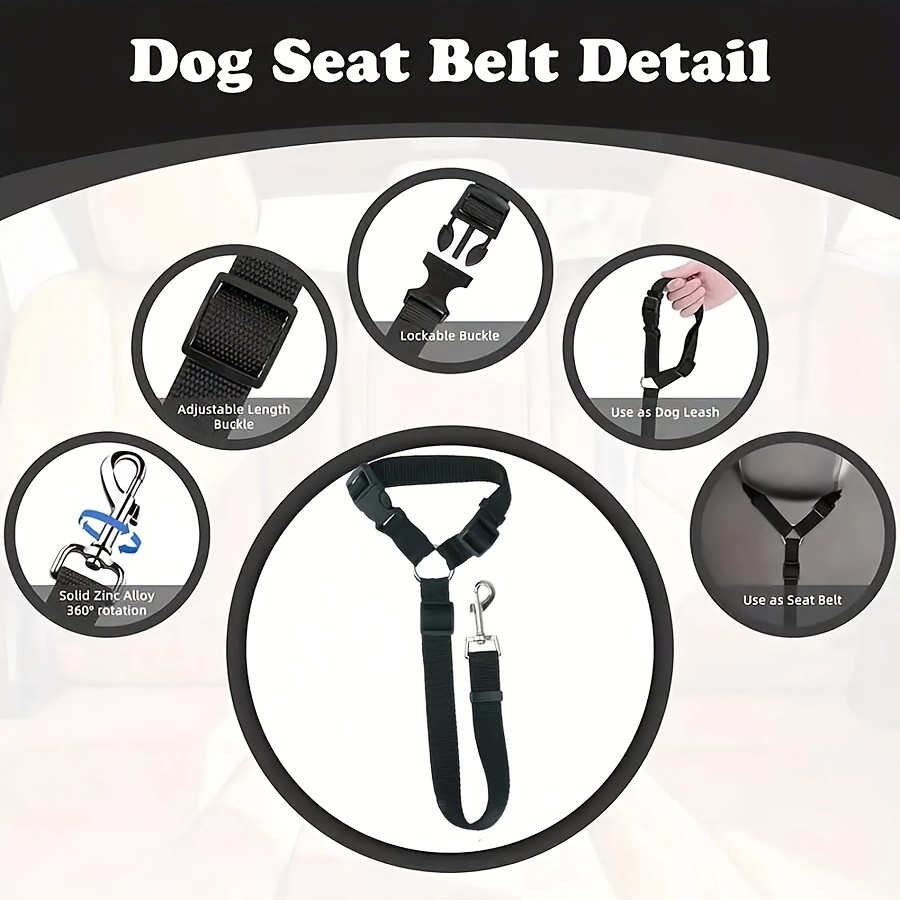 1Pc Adjustable Pet Car Safety Seat Belt Leash - Image 9
