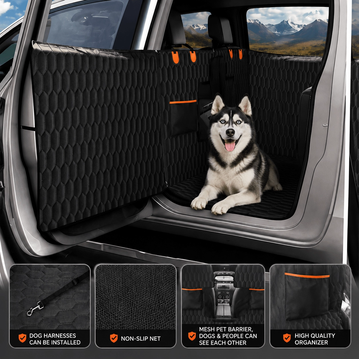 1Pc Quilted Waterproof Non-slip Pet Car Seat Cargo Cover