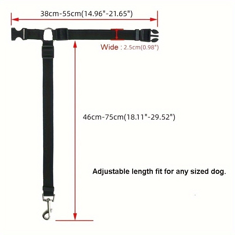 1Pc Purple Nylon 2-in-1 Adjustable Pet Car Seat Belt - Image 4