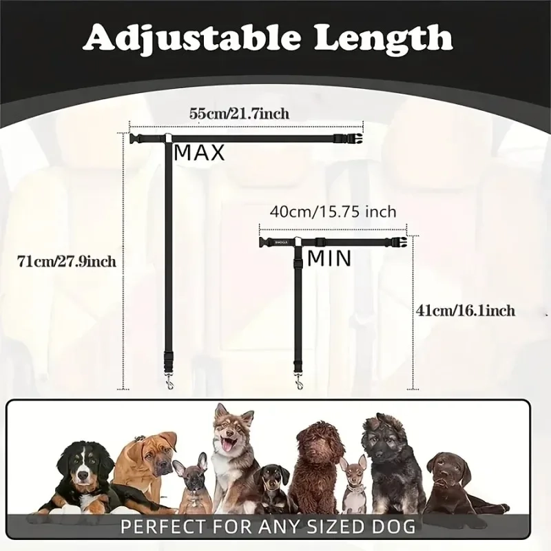 2-in-1 Adjustable Nylon Pet Car Safety Belt Leash - Image 3