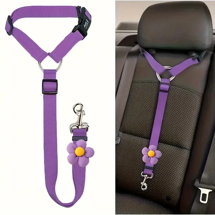 2-in-1 Adjustable Nylon Pet Car Safety Belt Leash - Image 6