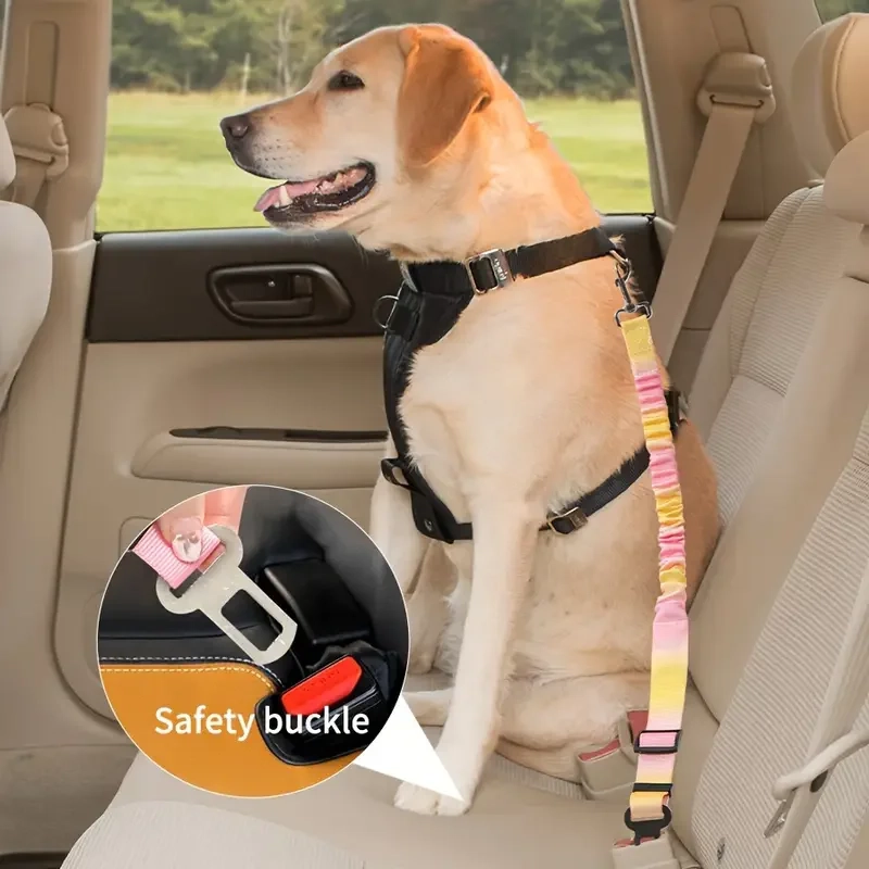 Adjustable Elastic Nylon Pet Car Safety Seat Belt - Image 3