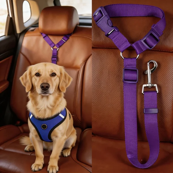 1Pc Padded Adjustable Pet Car Safety Vest Harness