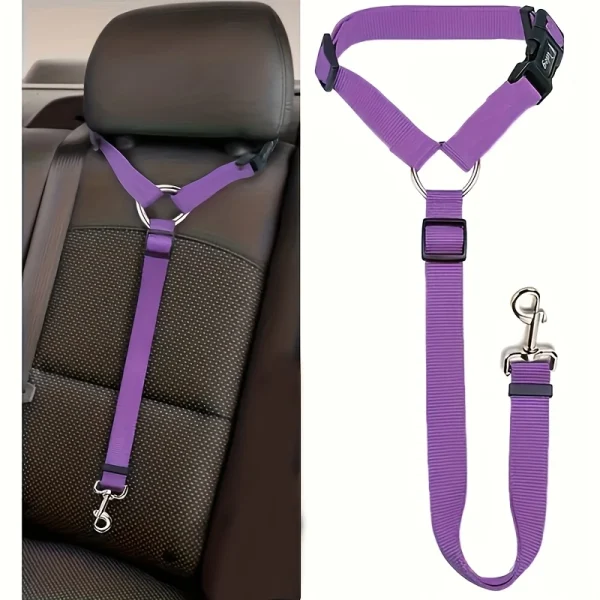2Pcs Cushioned Adjustable Pet Car Safety Vest Belt