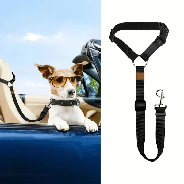 2Pcs Nylon Adjustable Headrest Pet Car Safety Seat Belt