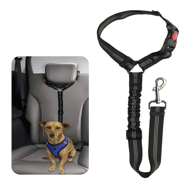 Elastic Retractable Pet Car Seat Belt Leash