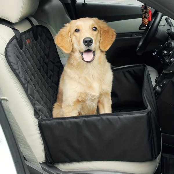 2‑in‑1 Thickened Anti‑Collapse Pet Car Seat Cover & Travel Nest with 4 Zippers