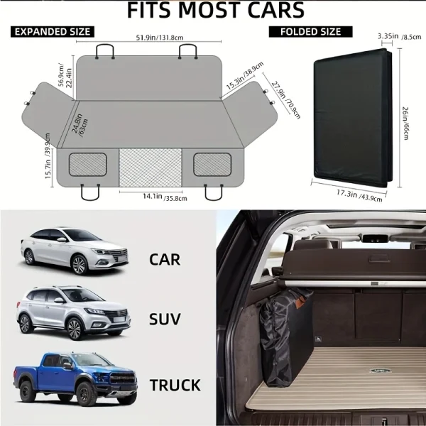 Heavy‑Duty Non‑Slip Scratchproof Dog Back Seat Cover & Extender