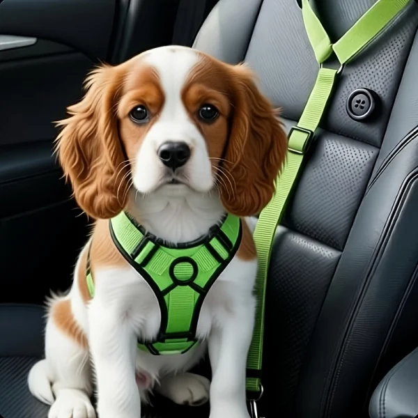 Adjustable Pet Car Seat Chest Harness With Anchor Hooks
